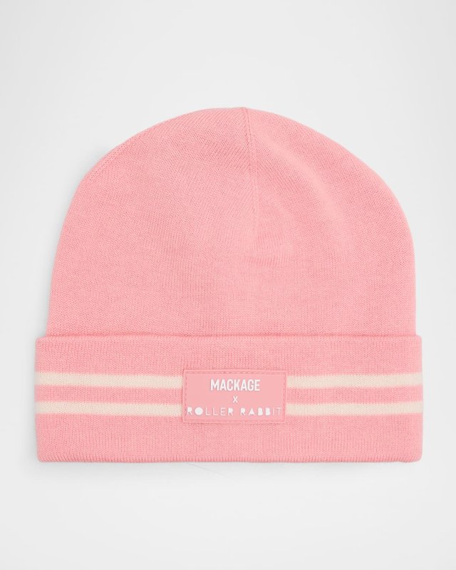 x Roller Rabbit Kid's Logo-Patch Beanie